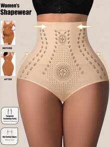 1 Pc Seamless Shaping Panties High Waist Tummy Control Underwear Slimming Butt Lifter Waist Trainer Body Shaper Panties Women Shapewear Bottoms Sheath Flat Belly Woman Lingerie Briefs - Beige - View 1