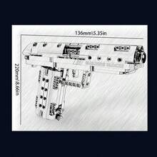 TINGII Military-Themed Building Block Toy Gun: Shoots Rubber Bands (Single/Continuous Fire) – Educational Construction Gift For Boys & Teens - Building Block Gun - View 3