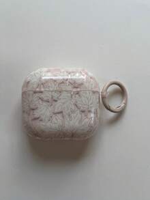 Ins风韩版粉色线条花卉图案4/ Pro第三代/ 2无线蓝牙耳机保护套，柔软全包保护壳，女士款 - 粉色 - 查看 3