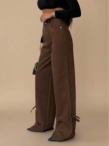 SQUALO Women's Blue Washed, Ripped, And Distressed Effect Jeans Street Style - Brown - View 9