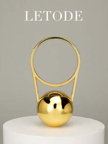 LETODE Rhinestone Jewelry Set Bling Necklace Earrings Bracelets Set For Women Evening Clutch Bag Bridal Wedding Gold Plated Spherical Acrylic Handbag Fashion Metal Decoration Purses For Women Prom With Detachable Metal Chain For Wedding And Party Shoulder Bag For Women Clutch Purses For Ladies Bag Women's Handheld Evening Bag Versatile Handheld Bag Cocktail Party Wedding New Wallet Banquet Bag - Gold - View 2