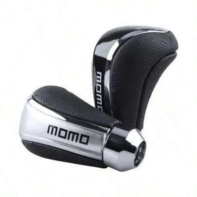 Pomo de palanca de cambios universal para automóvil, de aleación de aluminio y cuero PU para cambio manual de 5 velocidades, en color negro y plateado