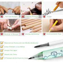 Lapiz Infinito, 6 Lapices Infinitos Kawaii con 12 Puntillas Intercambiables y Bolsa Organizadora, para Diseo, Dibujar y Escribir, Estilo Astronauta Lindo, Regalos para Nios y Nias - Pequeño Dinosaurio Verde - Ver 4