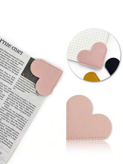 5/20個セット、レザー製ハート型ブックマーク、可愛いラブブック装飾、読書好きに必須、女性用ブックマーク、女性への読書用ギフトアクセサリーに最適、ランダムカラー、バレンタインデーのギフト