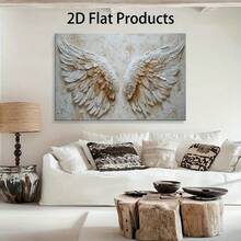 2D Flat,1pc 12x18in(30x45cm) Four Sizes Available Canvas Elegant Angel Wings Wall Art - High-Definition Printed Canvas With Waterproof Hooks Can Be Hung Directly,Thick Wooden Frame - Modern French Inspired New Year's Eve/New Year Celebrations Christian Gifts Valentine's Day Gifts Christmas Gifts Decor For Bedroom,Office Kitchen, Perfect Gift Idea Home Decor Interior Design - Elegant Christmas & Year-Round Decor, Wrap-Around Canvas Frame Living Room & More, Indoor/Outdoor Use, Bedroom Wall Decor | Elegant Wall Art | Waterproof Canvas - 銀色 - 查看 3