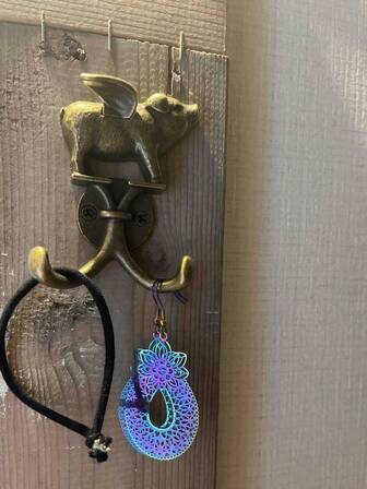 8/4/1件 可爱飞猪挂钩，欧式复古装饰挂钩，门钩，异想天开的飞猪设计，易于安装，抛光金属，用于厨房、浴室、卧室衣帽毛巾挂钩，花园挂钩。