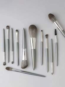 14 Piece Dark Green Luxe Piece Professional Kabuki Makeup Brush Set - Hypoallergenic Nylon Bristles, ABS Handles, Palm Brushes For All Skin Types, Professional And Beginner Set,Brush Set,Makeup Brush Kit,Make Up Brush Set,Make Up Set Complete,Makeup Brush Set,Complete Makeup Kit,Brush Kit,Brushes Makeup Set,Makeup Gift Set - Multicolor - View 4