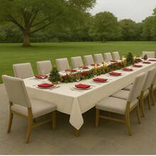 Oxford Slub Tablecloth, 5 Meters, Plain, For Events And Decoration - 稻草 - 查看 1