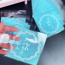 100/200 piezas Bolsas de regalo con estampado de lazos rosa/azul, adecuadas para baby shower, boda, aniversario, graduación y fiesta de cumpleaños - Multicolor - Ver 8