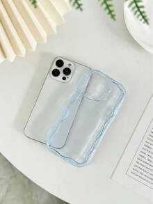 Cream Textured Wavy Edge Solid Color Shockproof Phone Case Compatible With IPhone 16/11/16pro/16plus/16promax/16e/15Promax/13/14/12/XS/XR/7G/8P, Compatible With Samsung Galaxy S25/S25PLUS/S25 Ultra/A16/A36/A26/A56/A50/A12/A32/A52/A72/A51/A21S/A13/A14/S24/S24PLUS/S24Ultra,S22/A52/A53/A54/A55S23/, Compatible With Xiaomi 11/12Pro/12/12X/13Pro/14Pro/15Pro/, Compatible With  10/9/Note9/12c/Note11pro/Note8Pro Waterproof Anti-Fall Scratch Resistant - 款式2(1pc) - 查看 4