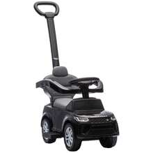 AIYAPLAY Land Rover Discovery Licensed Ride On Car, 2-In-1 Baby Push Car With Removable Push Handle, Foot To Floor Slider With Storage, Protective Guardrail, For Toddlers 18-36 Months, Black - 黑色 - 查看 2