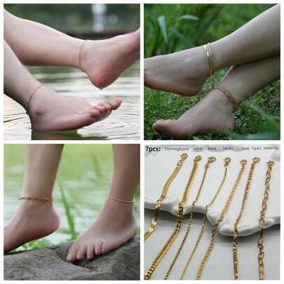 14K Gold/Silver Ankle Bracelets Women, Dainty Layered Sparkly Chain Anklet, Stackable Waterproof Beach Anklets, Ajustable 8.65 Inch+2.3 Inch Anklets Bracelets Women, Cute Summer Foot Jewelry