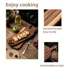 1pc Wooden Cutting Board, Serving Tray With Handle - Decorative Platter Suitable For Bread, Cheese, New Home, Wedding Gift, Outdoor Picnic, Bar. Cutting Board For Cooked Food, Kitchen Accessory, Gift For Cooking Enthusiasts