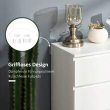 HOMCOM 4-Drawer Chest, Anti-Tip Office Furniture, White, 55 X 33 X 80 Cm, Ideal For Living And Working Spaces