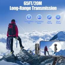 Wireless Lavalier Microphone With Type-C Interface, Plug And Play, 2.4G Ultra-Low Latency, Built-In Noise Cancellation Chip, Suitable For Video Recording, Interviews, Podcasts, Vlogs On Smartphones And IPads - Black - View 4