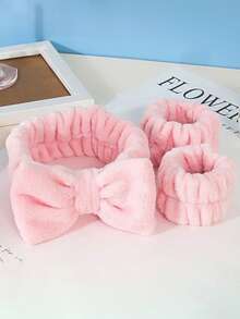 Ladies Shower Dress Coral Fleece Bathrobe - Thickened Wearable Bow Pocket Sling Bath Robe With Headband | Women's Long Plush Kimono Robe For Spa, Post Shower, Lounge | Ramadan Gift, Valentines Day Gift, Bridal Shower, Wedding Party, Christmas & New Year Pjs | Cozy Bathrobe Set For Women, Girls, Wives, Bridesmaids | Home Loungewear, Hotel Spa Wear, Bathroom Essentials, Luxury Gift Idea