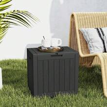 Sweetcrispy Deck Box With 31 Gallon Capacity, Weatherproof Resin Lockable Outdoor Storage For Secure Package Deliveries And Indoor Storage In Garden Or Patio - màu đen - Xem 6
