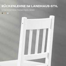 Set Of 2 Dining Chairs, Kitchen Chairs, Solid Wood, 41 Cm X 46.5 Cm X 85.5 Cm, White - White - View 7