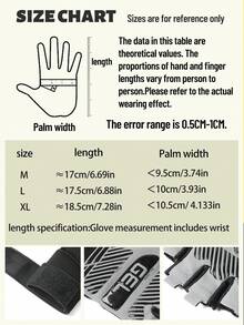 1 par de guantes sin dedos para fitness con soporte extendido de muñeca, palma antideslizante, unisex - Negro - View 8