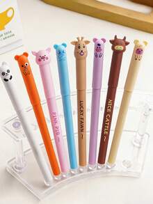 24pcs Cute Animal Erasable Pen Set, Includes Blue Erasable Pen Refills, Various Adorable Designs, Smooth Writing, Built-In Eraser, Suitable For Students, Office, School, Home, Holiday Parties, Perfect High-Quality Gift - Multicolor - View 6