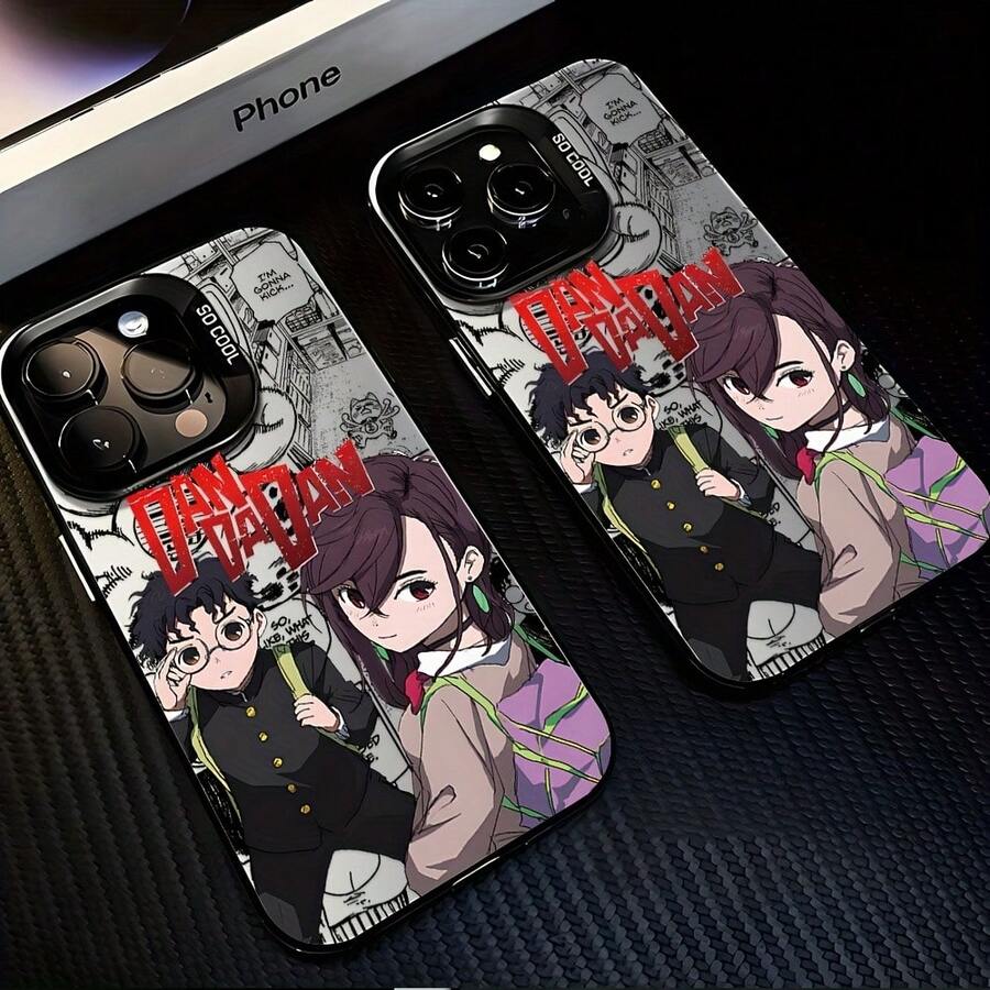 Funda de Teléfono Popular Anime DAN DA para Modelos de  16, 15, 14, 13, 12, 11 Pro Max, X, XR, XS Max, 8 y 7 Plus, con Parte Trasera Mate Duradera para Resistir Desgaste y Rotura H1S7 - Colores mixtos - Ver 1