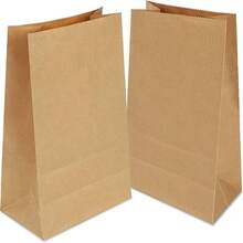 200/150/100 Pcs Brown Kraft Paper Mini Snack Bags, 9.5*5.1*3.1 Inch Lunch Bags For Valentine's Day, Wedding, Gifts, Groceries, Candy, Cookies, Sandwiches, Popcorn, Bread, Snacks (Brown) - Multicolor - View 3