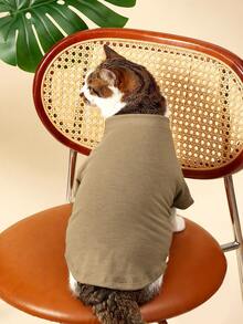 PETSIN 薄款卡其色宠物字母 T 恤 - 卡其色 - 查看 6