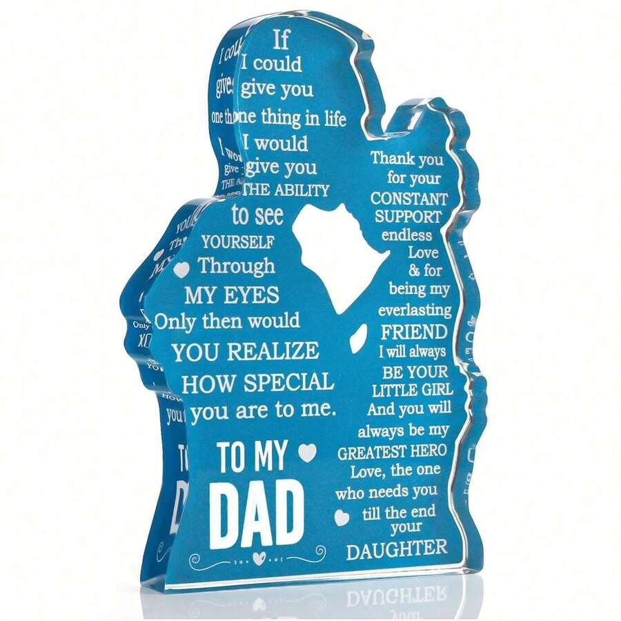 1pc Cool Gifts For Dad From Daughter Father's Day, Gifts For Dad Birthday, Ideas Gifts For Daddy, Best Dad Ever Gifts, Dad Desk Decor Acrylic Plaque Sign Birthday Graduation - Trong suốt - Xem 1