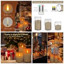 Purplecrystal Luz de vela electrnica, luz de vela de llama, funcin de cronometraje, con control remoto, adecuada para decoracin del hogar, bodas, fiestas, navidad, Semana Santa Gris - Gris - Ver 1