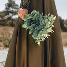 10 Pieces Of Outdoor Simulation Green Plant Eucalyptus Leaves, Anti-Ultraviolet Real Touch, Spring, Summer And Autumn Indoor Home Decoration, Window Sill Garden Decoration, Suitable For Weddings, Thanksgiving, Valentine's Day, Mother's Day And Various Party Activities, Bouquet Materials, Flower Arrangement Accessories - Multicolor - View 7