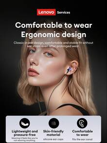 Lenovo YF42 Wired Headphones, HIFI Sound Quality Stereo Effect, Noise Cancelling, Comfortable Fit, Compatible With Smartphones, Computers, Switch Game Consoles, Type-C & 3.5mm Interfaces - Gun Gray - View 5