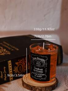 1pc Large Candle, Have You Ever Thought Of Using Candles To Make Cozy Moments More Enjoyable? If It's A Scented Candle, You'll Be Pleasantly Surprised And Won't Want To Let Go. This Candle Is Inspired By Whiskey, Making It Extra Special. (Free Sticker Included)