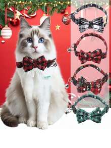 猫狗项圈，可拆卸蝴蝶结宠物项圈，雪花蝴蝶结狗项圈，可爱猫项圈，可调节狗胸带，适合猫狗日常佩戴