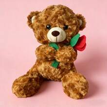 1pc Rose Flower Teddy Bear Plush Doll, Stuffed Teddy Bear Doll, Birthday/Valentine's Day Gift - Multicolor - View 14