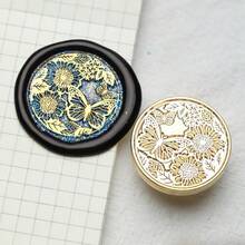 1 Stück 30mm Vintage europäischer Stil Blumen Fensterrahmen, Blume, Schmetterling flach geschnitzter massiver Messing Siegelstempel, geeignet zum Dekorieren von Umschlägen, Hochzeitseinladungen, Geburtstagseinladungen, Weinverpackungen, Briefpost, Weihnachtsgeschenke - 30MM - Übersicht 21