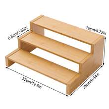 1 Pc Spice Rack Organizer, 3 Tier Bamboo Spice Rack Organizer, Spice Rack For Countertop Organizer For Cabinet Use For Kitchen Cabinet - Multicolor - View 5