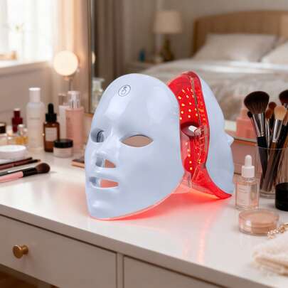 7-Color LED Beauty Mask For Women, USB Rechargeable With Touch S  Creen, Portable Multi-Functional, Ideal Valentine's Day Gift For Girlfriend & Female Friends - Facial Skincare Tool