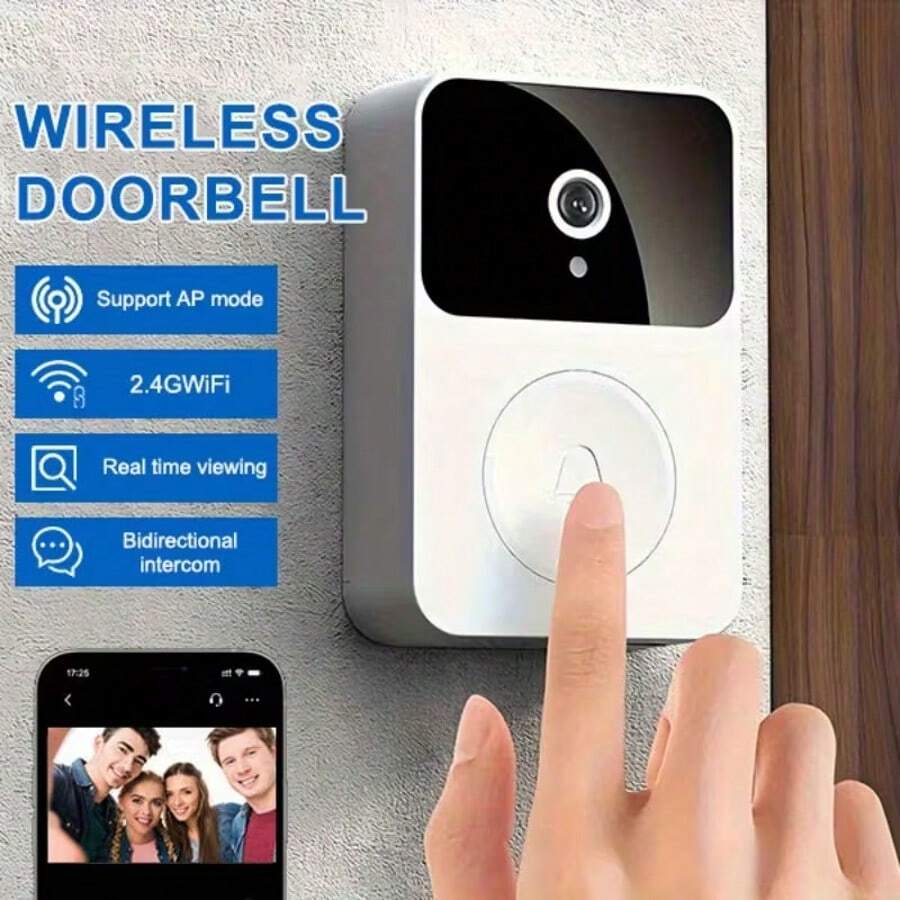 Video Camera, Intelligent Body Detection, Cloud Storage, Real-Time View, Two-Way Audio, Infrared Night Vision, Battery Powered, Monitoring - White - View 1