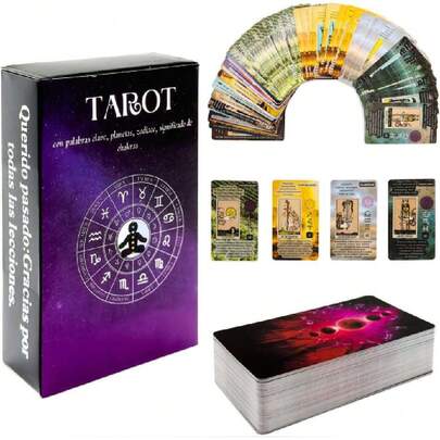 Tarot Rider Waite para Principiantes, Cartas de Tarot En Español, Baraja Clásica de Tarot con 78, Cartas con Significado, Aprendizaje, Chakra, Planeta, Afirmación, Edición Española,36756145