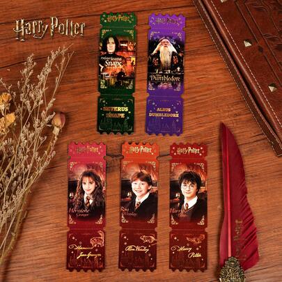  5/6Pcs Harry Potter Movie Still Bookmarks, Harry Potter Movie Series Bookmarks Including Harry, Ron, Hermione, Malfoy, McGonagall, Paper Card Decorated Book Page Markers, Perfect Gifts For Fans And Book Lovers, Student DIY Creative Gifts Bookmarks, Paper Reading Multi-Functional Bookmark, School Supplies, Office Supplies, Commemorative Gifts For Book Lovers And Film Fans[Officially Licensed]