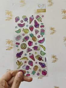 随机闪亮动物水果烫金激光贴纸，适用于剪贴簿、DIY日记本、文具装饰、学校用品、装饰品 - 礼品。是家居装饰、派对装饰、生日礼物和各种节日礼物的完美选择，时尚。时尚单品。奢华。缝纫。DIY。 - 彩色 - 查看 9