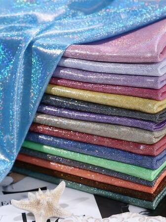 1 pieza de tela con puntos holográficos, tela de fondo con efecto iridiscente de huellas dactilares de piel sintética para disfraces DIY