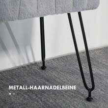 HOMCOM Upholstered Bench With Faux Fur Look, 82 X 30 X 47 Cm, Grey, Metal Legs, Shoe Bench For Entryway, Bedroom, Living Room