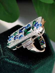 1 chiếc nhẫn Cubic Zirconia thanh lịch dành cho nữ, thích hợp làm quà tặng Ngày Valentine, đám cưới, kỷ niệm hoặc dự tiệc. - 1 # - Xem 5