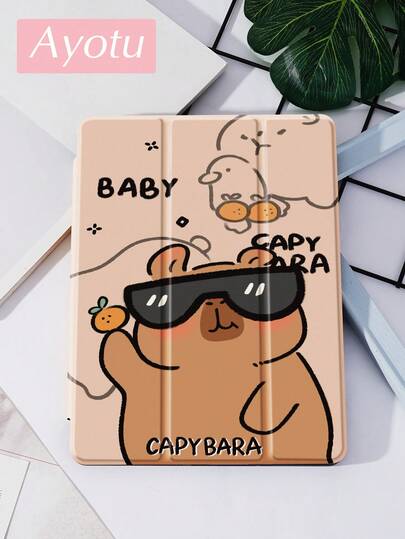 Ayotu 1 adet Sevimli Kapibara Tablet Koruma Kılıfı ve Kindle E-Kitap Kapağı, 10. Nesil, 11/Air 4. Nesil/Air 7. Nesil/9.7", Galaxy Tab A9 Plus, Kindle (11. Nesil-2024), Kindle Paperwhite 12. Nesil 2024 için uygundur, Mükemmel Tatil Hediyesi, Şık Minimalist Tasarım