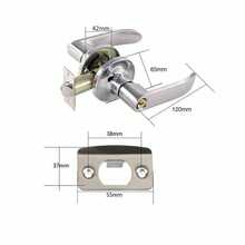 Home Entry Lever Three-Handle Door Lock Set Bathroom Entrance Passage With Key - Silver - View 8