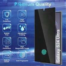 XINHONGYU 1片装隐私屏幕保护膜，兼容三星Galaxy S系列，支持0.2秒指纹解锁，兼容三星Galaxy S25 Ultra/S25+/S25/S24 Ultra/24 Plus/24/23/22/21，25°防窥钢化玻璃，全屏覆盖，防指纹，防摔，防刮花，无气泡，生日、家人、朋友礼物，手机屏幕保护膜，手机配件 - 黑色 - 查看 4