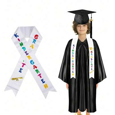 Children's Graduation Sash, Preschool Kindergarten Graduation Printed Honor Award Satin Shawl, Unisex Kindergarten Graduation Satin Sash With Colorful Text