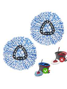 [Microfiber | Deep Cleaning] 1/2 Pieces Microfiber Mop Head Replacement | Home Times, Deep Cleaning, Machine Washable | Compatible With O-Cedar/Viledo EasyWring Spin Mop, Dual-Tank Series Mop Head Replacement, Easy To Replace, Compatible With Dual-Tank Systems