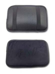 1pc Black Thickened Plush Car Armrest Box Heightening Pad, Central Console Armrest Plush Pad, Car Interior Armrest Cover
